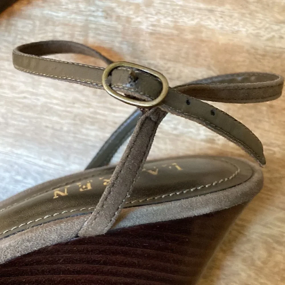 Lauren Ralph Lauren  Wedgem Leather Shoes Vintage Iredescent